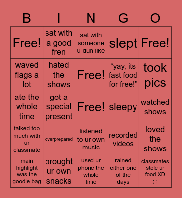 NE show+Chingay🎊🎉 Bingo Card