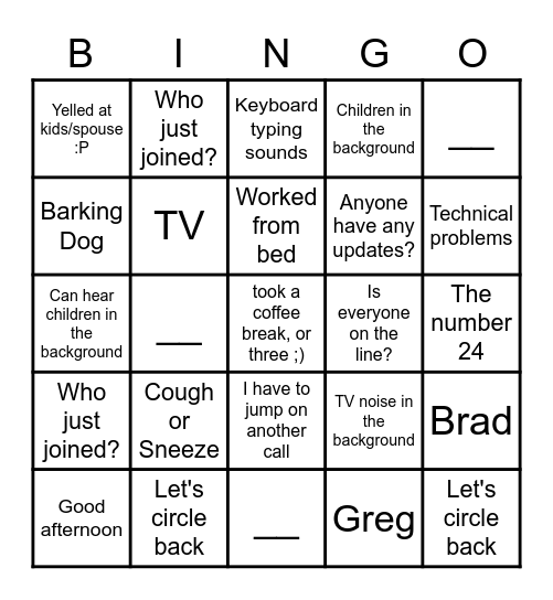 Remote Bingo Card