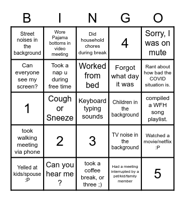 Remote Bingo Card