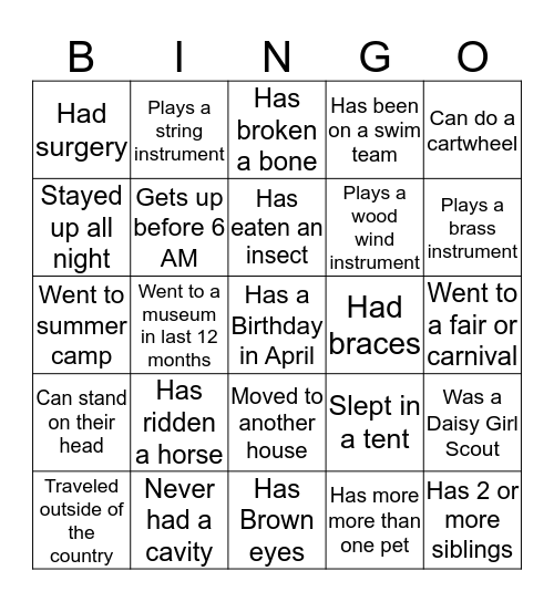 Bingo Card
