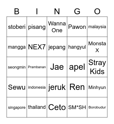 BINGO WITH UNITE Bingo Card