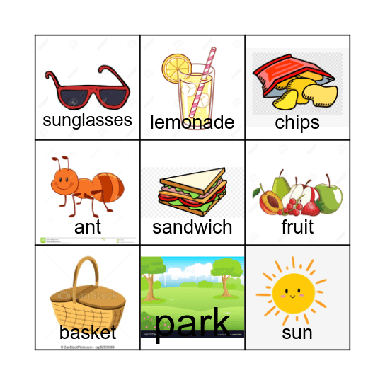 Picnic BINGO Card