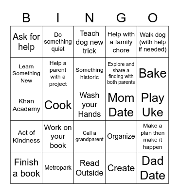 Summer Quarantine Bingo Card