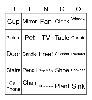 In the House Bingo Card