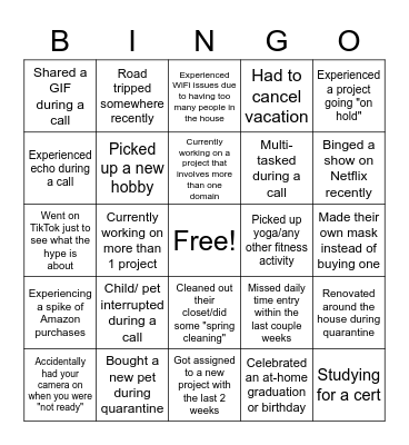 LC MW Community Bingo Game Bingo Card