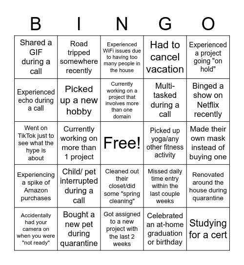 LC MW Community Bingo Game Bingo Card