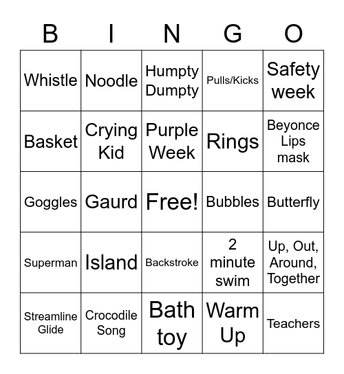 Goldfish Bingo Card
