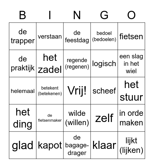 Bingo H10, Bij de fietsenmaker Bingo Card