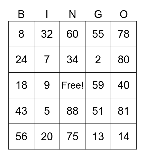 Emily's Summer Spectacular Bingo Card