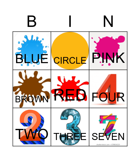 preschool Bingo Card