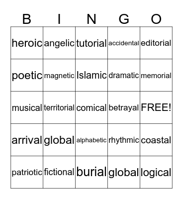 Bingo Card