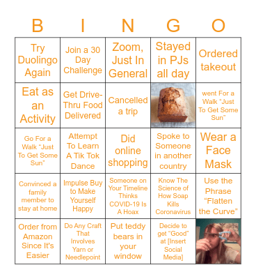 Quarantine Bingo Card