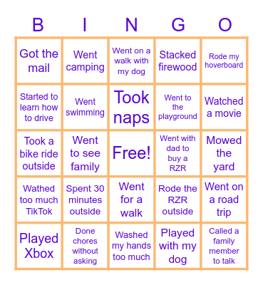 Staying Healthy BINGO! Bingo Card