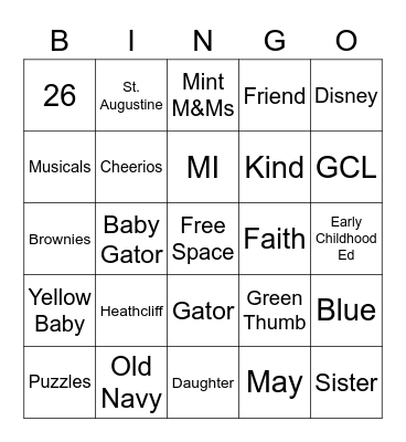 Birthday Bingo Card