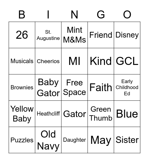 Birthday Bingo Card