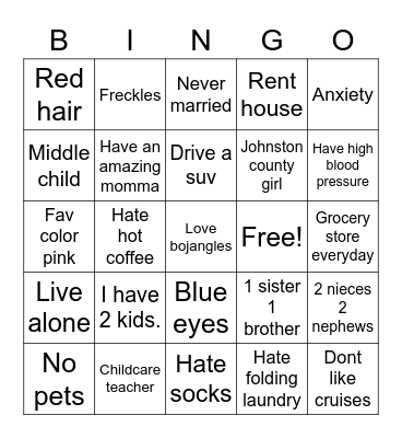Melody Bingo Card