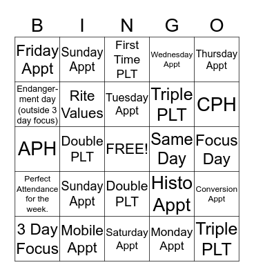 Frango Bingo Card