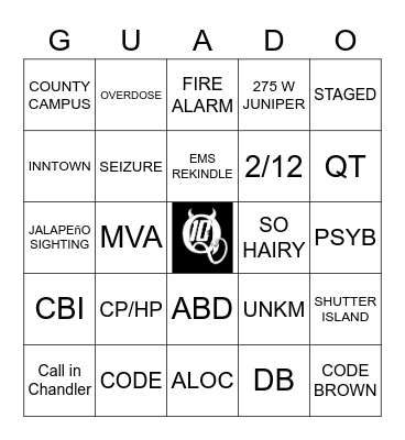 GUADO Bingo Card