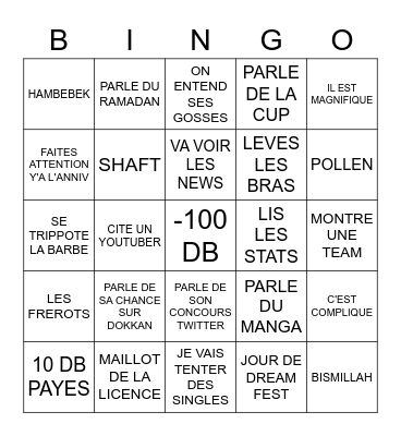 BEJITO Bingo Card