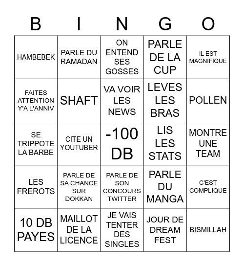 BEJITO Bingo Card