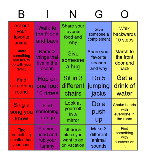 AROUND THE HOUSE Bingo Card