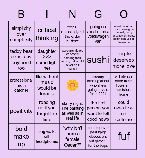 Kim ✨ Bingo Card