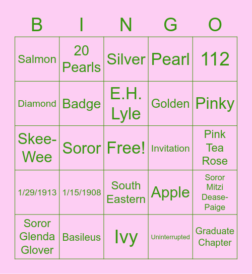 Embracing Our Pearls Bingo Card