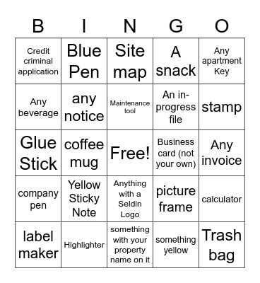 Property Management BINGO Card