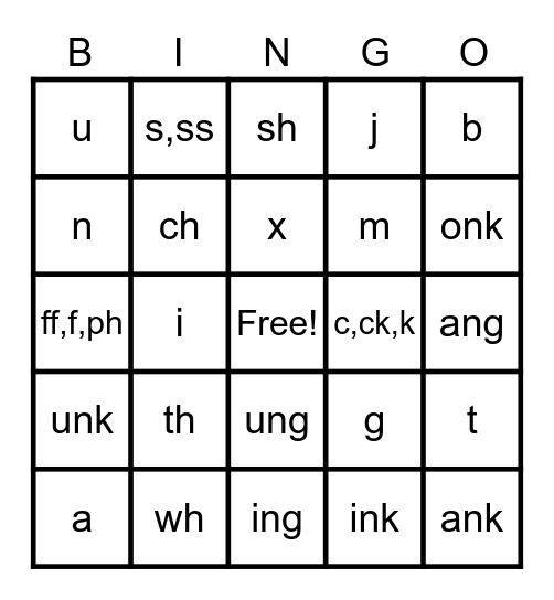 What Sounds Make? Bingo Card