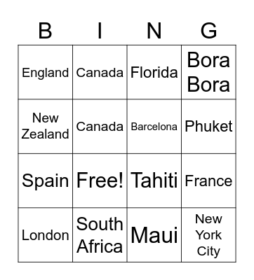 Vacation Me A.S.A.P! Bingo Card