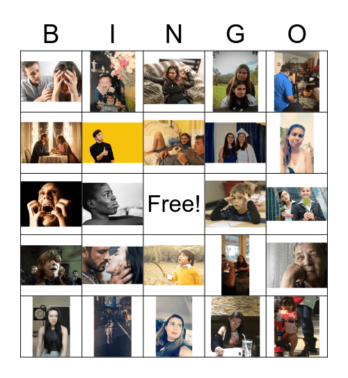 Emotional Bingo Card