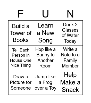 KIDS JUST WANT TO HAVE Bingo Card