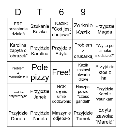 D Bingo Card