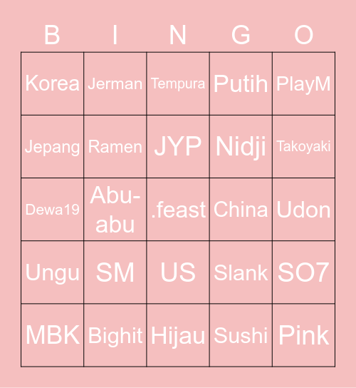 Naomi! Bingo Card