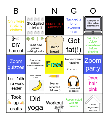 Lockdown Bingo Card