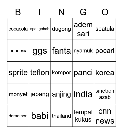 HANBIN BINGO Card