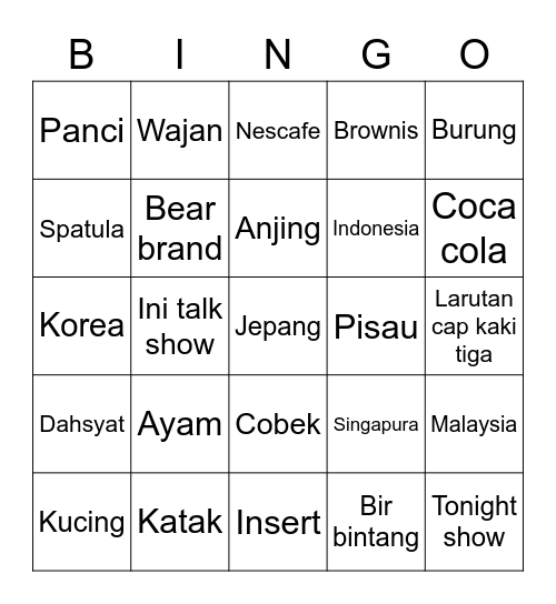 MOMOGI JELEK Bingo Card
