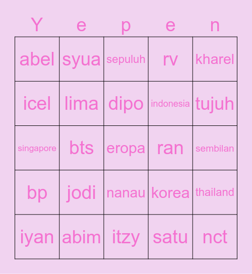 Bingo sama dul Bingo Card