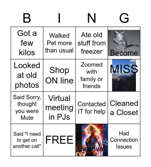 Pandemic Bingo Card