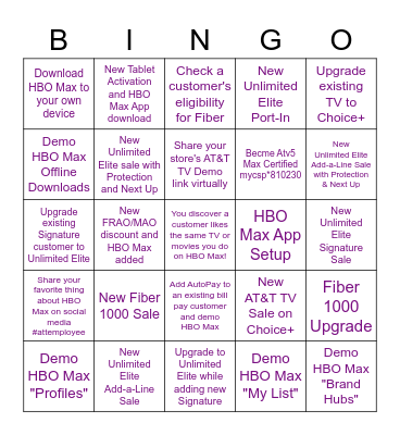 HBO Max Bingo - Heartland States Bingo Card