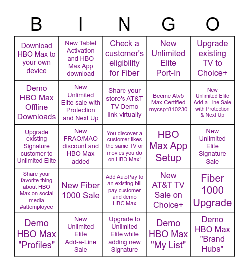 HBO Max Bingo - Heartland States Bingo Card