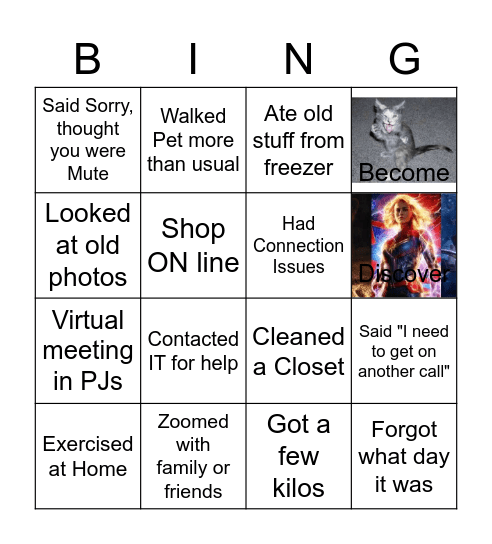 Pandemic Bingo Card