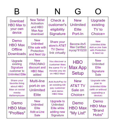 HBO Max Bingo - Heartland States Bingo Card