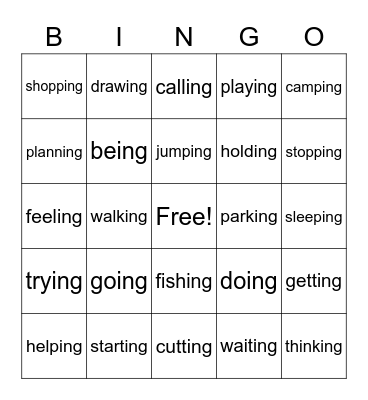Lesson 15 Bingo Card