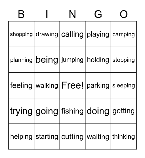 Lesson 15 Bingo Card