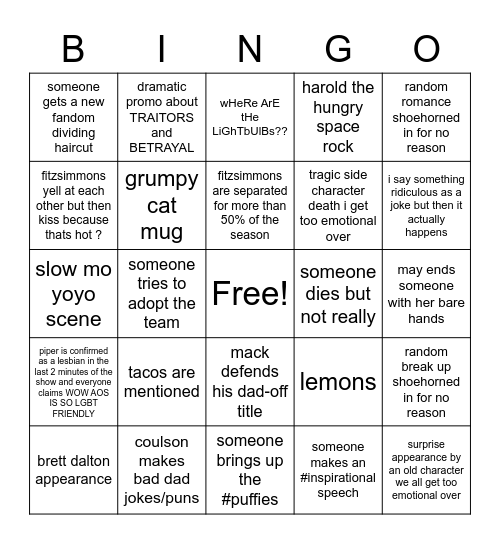 agents of frickle frackle s7 bingo Card