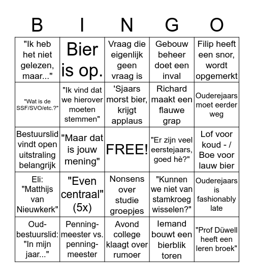 ALV BINGO Card