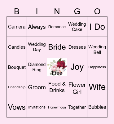 Erica's Bridal Shower Bingo Card