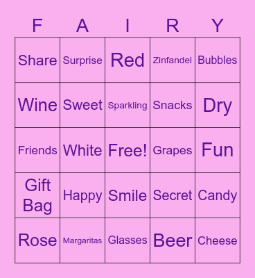 Fairy bingo Card