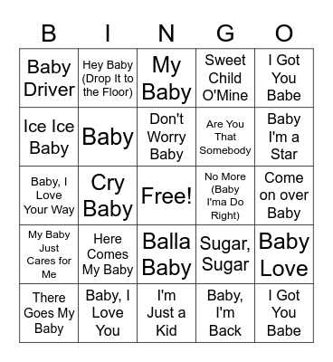 BABY BINGo Card